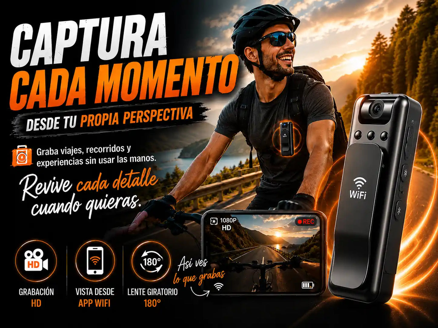 Mini Cámara WiFi Portátil | Graba Tus Aventuras Sin Usar Las Manos